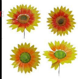 24 Bulk Sunflower With Springing Petals Yard Stake