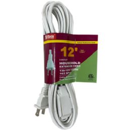 50 Bulk 12ft White Extension Cord Indoor