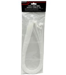 24 Bulk 12pc 28in 9mm White Cable Tie