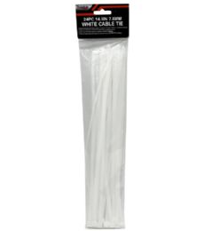 48 Bulk 24pc 14.5in 7.6mm White Cable Tie