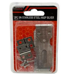 48 Bulk 2pc 3in Stainless Steel Hasp Silver