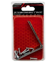 48 Bulk 2pc 75x15mm Corner Brace L Bracket
