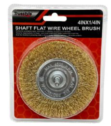 24 Bulk 4in X 1-4in Shaft Flat Wire Wheel Brush