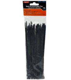 360 Bulk 75pc Cable Ties 8 In Black