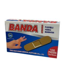 200 Bulk 100pc Flexible Fabric Bandages 18x70mm