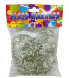 48 Bulk Clear Deco Flat Marbles 500g