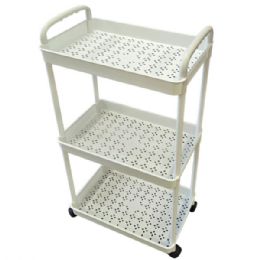 3 Bulk 3-Tier Rolling Storage And Organization Utility Cart With Wheels And Handles In Assorted Colors