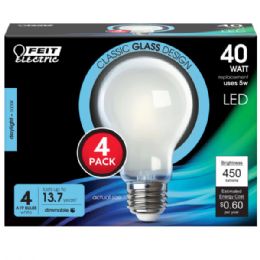 6 Bulk Feit 4-count A19 Led Light Bulbs 5w Replacement Daylight Classic Bulb