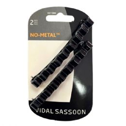 60 Bulk Vida Sassoon 2 Piece No Metal Black Hair Clips