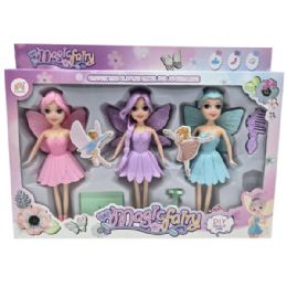 24 Bulk 3-Count Fairy Dolls With Accessories