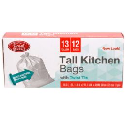 24 Bulk Trash Bags 13 Gallon 12ct White Twist Tie Home Select