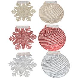 36 Bulk Placemat Diecut Pvc Snowflake/ Ornament 15-17in Ea In Silv/ Gold/ Red Xm Hdr