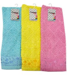 144 Bulk Flower Embroidered Kitchen Towel 13x30in