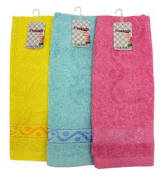 144 Bulk WAVE Embroidered Kitchen Towel 13x30in