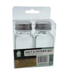 48 Bulk Glass Salt & Pepper In Clear Box