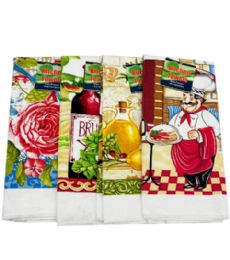 144 Bulk KITCHEN TOWEL 15X25IN DESIGN ASST