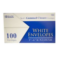 72 Bulk BAZIC 100PC #6 .75 ENVELOPE W GUM CLOSE