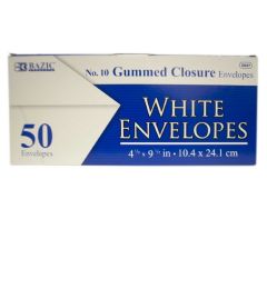 48 Bulk Bazic 50pc #10 Envelope W Gum Closure