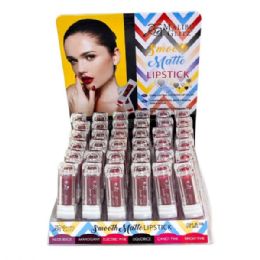 72 Bulk Malibu Glitz Smooth Matte Lipstick In Countertop Display