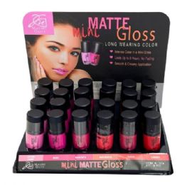 72 Bulk Mini Long Wear Matte Lipgloss In Countertop Display