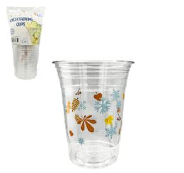 24 Bulk Pm Plastic Tumbler Clear Winter 16oz 20ct