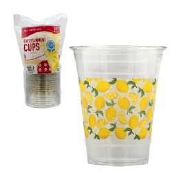 24 Bulk Pm Plastic Tumbler Clear Lemon 16oz 20ct