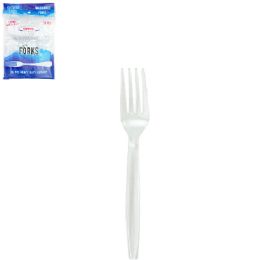 48 Bulk Plastic Heavy Duty Clear Fork 36ct