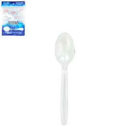 48 Bulk Plastic Heavy Duty Clear Spoon 36ct