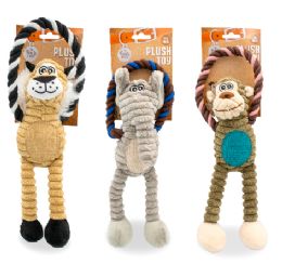 24 Bulk Bp Pet Plush Toy Asst W Squeaky 12.99in