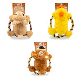 24 Bulk Bp Pet Plush Toy Asst W Squeaky 10.62in