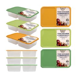48 Bulk Bh Rect Food Cont 2 Division Asst 62.5oz