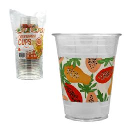 24 Bulk Pm Plastic Tumbler Clear Papaya 16oz 20ct