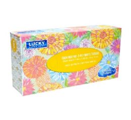 24 Bulk Lucky Facial Tissue Flat Box 100ct