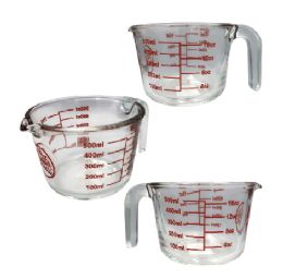 12 Bulk Bh Round Glass Measuring Cup 16oz