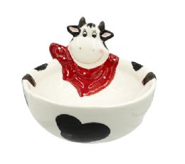 18 Bulk Bh Cow Pretzel Dish 6.69x6.3in Ceramic