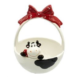 12 Bulk Bh Cow Pretzel Dish 6.5x8.07in Ceramic