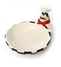 24 Bulk Bh Candy Dish Chef Ceram 4.13x5.11x2.75in