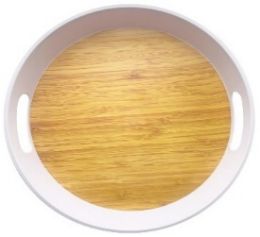 24 Bulk Bh Melamine Tray W Handle 15in Woodland