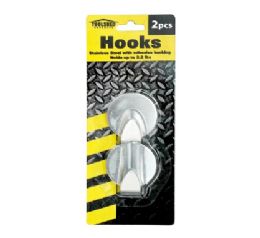 96 Bulk Toolshed Hooks Ss Peel N Stick 2pc Set