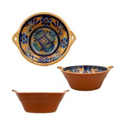 24 Bulk He Melamine Bowl W-Ears 7.5in Clay Blue