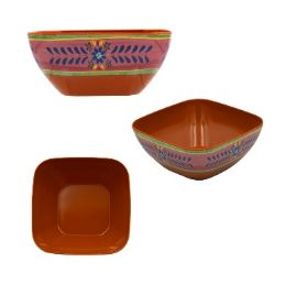 24 Bulk He Melamine Sq Bowl Tala Clay 5.90in