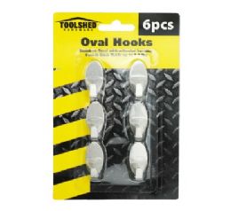 48 Bulk Toolshed 6pc Hook Set Ss Peel N Stick ov