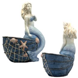2 Bulk Bh Mermaid Flower Pot Earthenware 12x7in