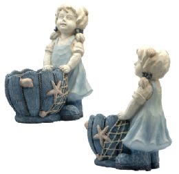 2 Bulk Bh Girl Flower Pot Earthenware 12x7in