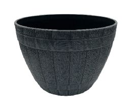 15 Bulk Bh Plastic Flower Pot Grey 11.8x7.8in