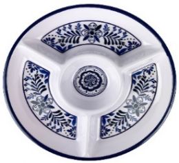 24 Bulk Bh Melamine Chip&dip Tray Talavera 13in.