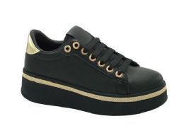 12 Bulk Womens Sneakers In Black Sizes 5-10