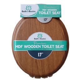 6 Bulk 17-inch Wooden Toilet Seat