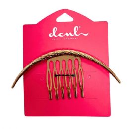 72 Bulk Dcnl Gold Curved Metal Comb
