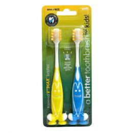 36 Bulk Two-Piece V Max Kids Toothbrushes In Citrus And Blue